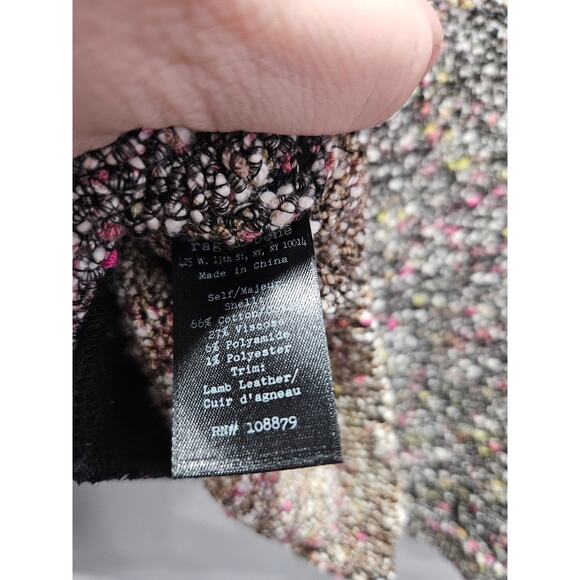 Rag & Bone Lory Tweed Boucle and Lamb Leather Trimmed Jacket Size M - Picture 7 of 10